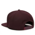 thumbnail image 5 of Dark Wine Flat Bill Snapback – High Crown Structured Urban Baseball Cap, Adjustable, One Size, 5 of 8
