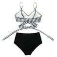 thumbnail image 4 of Women Criss Cross High Waisted String Floral Printed 2 Piece Bathing Swimsuit, 4 of 6