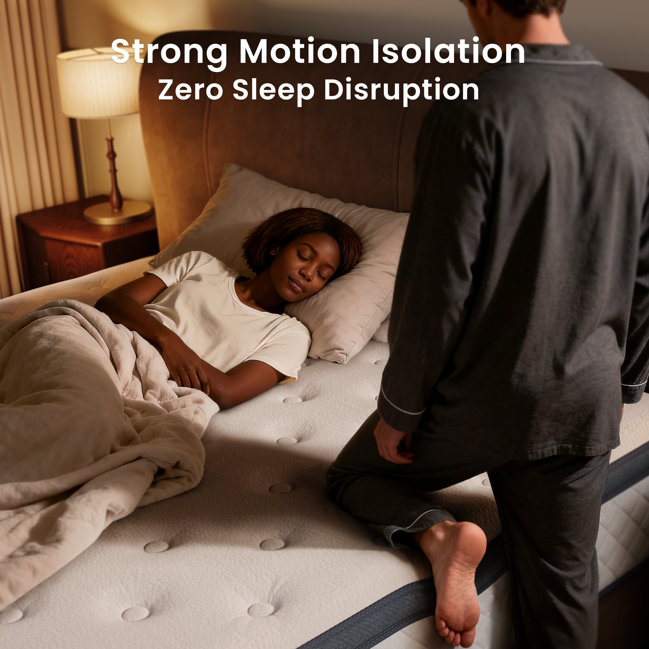 Babo Care Full Mattress, 12-Inch Memory Foam, Hybrid Mattress with Independent Pocket Springs, Isolated Motion, Pressure Relief, Mattress in a Box