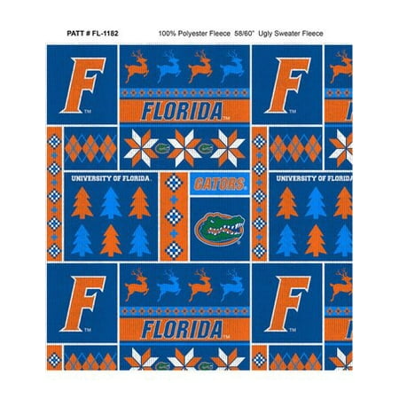 Ugly Sweater Fleece Pattern for University of Florida-Sold by the (Best Stores For Ugly Sweaters)