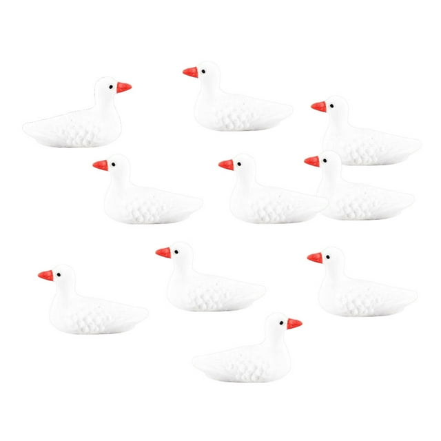 TISHITA Pack de 10 Mouettes Miniatures Fée Jardin Animal Étang Piscine Paysage DIY -, comme Blanc