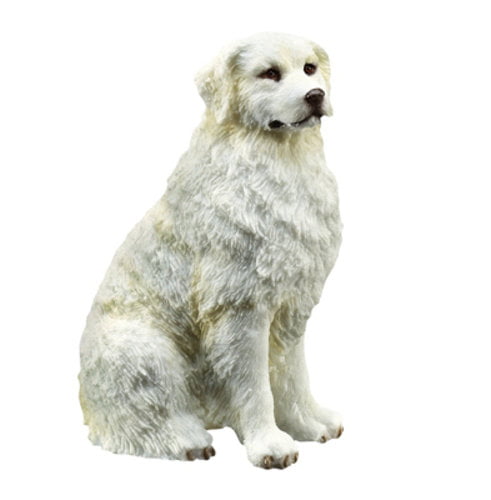 GREAT PYRENEES dog HAND PAINTED FIGURINE Resin Statue white Puppy COLLECTIBLE 
