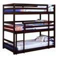 thumbnail image 1 of Coaster Sandler Transitional Twin Wood Triple Bunk Bed in Brown Finish, 1 of 4