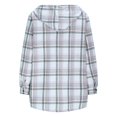thumbnail image 5 of Womens Plaid Shacket Jacket Long Sleeve Button Down Fleece Lined Hooded Jackets Winter Warm Coat with Pockets, 5 of 8