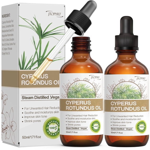 Jtopyrt Cyperus Rotundus Oil for Hair Removal Body Oil for Smooth Skin Moisturizing and Soothing 2PC
