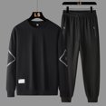 thumbnail image 2 of Valora Men's Casual Tracksuit Set for Daily Wear— Long Sleeve Sweatshirt and Pants Outfit for Home Outdoors Gym and Run Black XL, 2 of 3