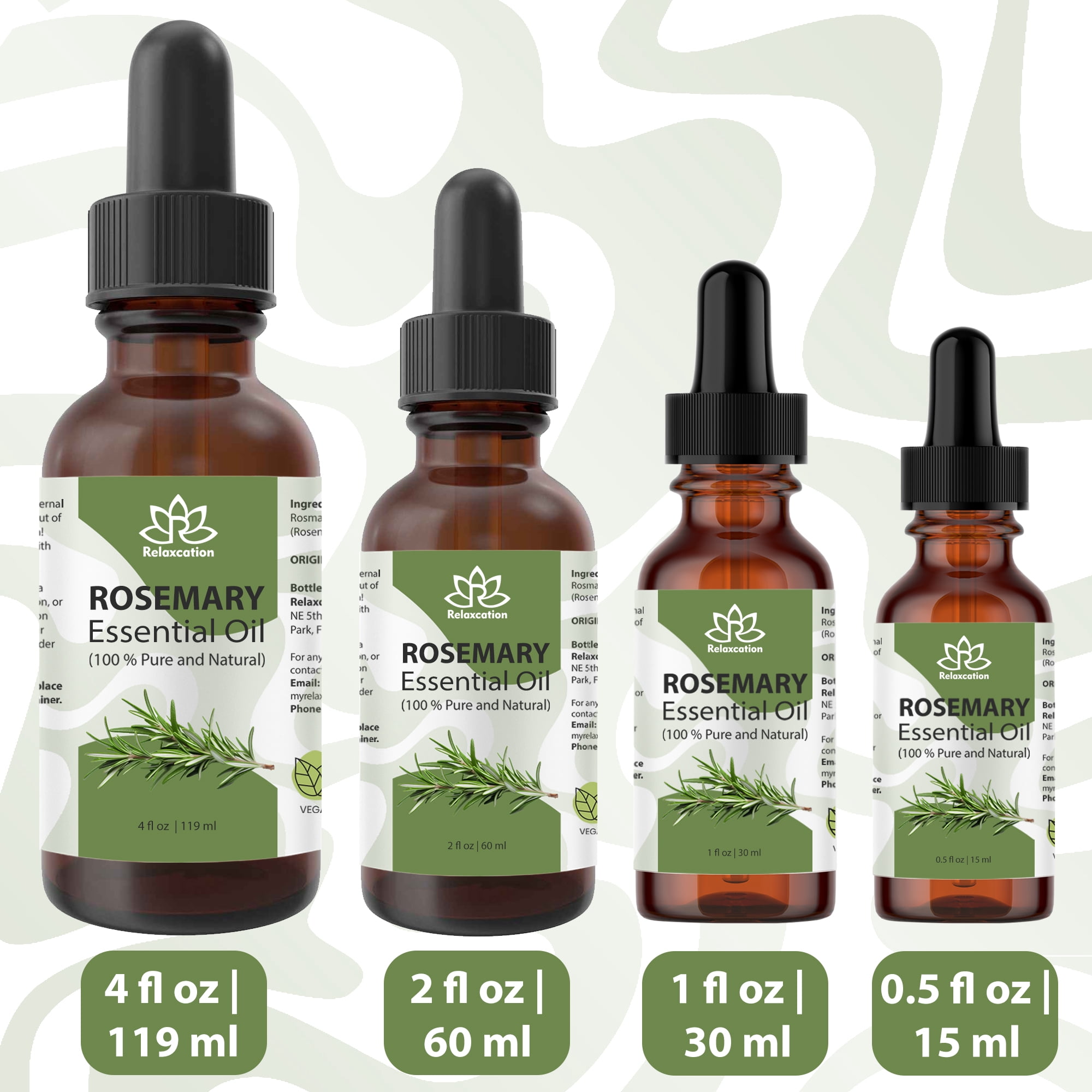 Rosemary Essential Oil (Rosmarinus officinalis) – 100% Pure Steam Distilled, Aromatic Herbal Oil, 2 fl oz by RELAXCATION