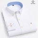 thumbnail image 1 of Oxford-Camisa de manga larga para hombre, 100% algodón, informal, ajustada, Color sólido, estampado a cuadros, a rayas, Formal, talla grande, 1 of 4