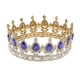 thumbnail image 3 of Tiaras de diamantes de imitación con corona de rey y reina, accesorios para el cabello chapados en oro, tocado Azul, 3 of 9