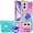 Pink Green, variant on Gradient Quicksand Case for Motorola Moto G Play 4G (2024) with Ring Kickstand, Bling Sparkle Colorful Soft TPU Liquid Glitter Cover Case for Motorola Moto G Play 4G (2024) JB-Purple Blue