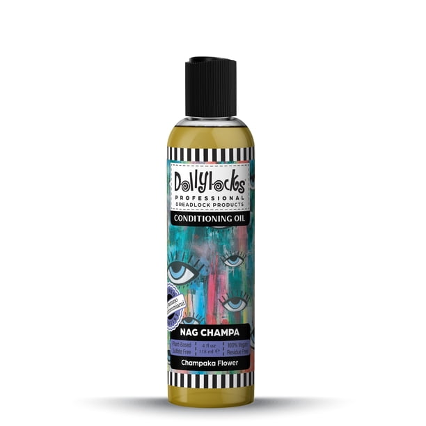 Aceite acondicionador Dollylocks - Nag Champa - Aceite acondicionador hidratante para cabello seco dañado y rizado - Aceite orgánico para rastas 4 oz