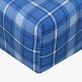 thumbnail image 7 of Sleepdown 100% Cotton Flannel Sheets Cal King Size Bed Sheets Set with Deep Pockets Brushed Flannel with Elastic Fitted Sheet Set Soft & Cozy Sheets 4 Pc Bedding and Pillowcase set, Dark Blue Plaid, 7 of 7