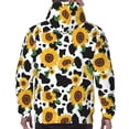 thumbnail image 7 of Lsque Cute Cow Print Sunflower D Pattern Casual Men's Hoodie,Hooded Sweatshirt with Kangaroo Pocket,Pullover Hoodie-Small, 7 of 7