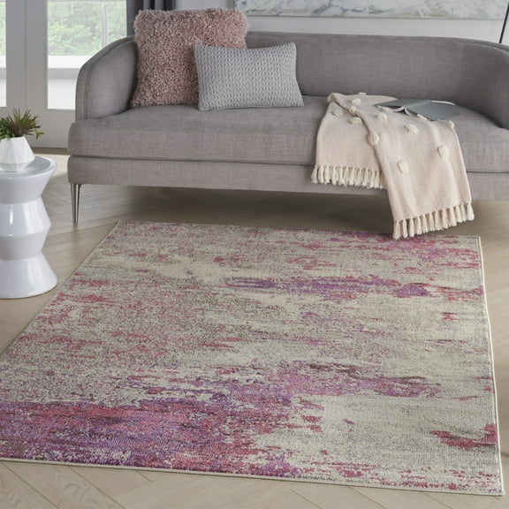 Nourison Celestial Abstract Ivory/Pink 3'11" x 5'11" Area Rug, (4x6)