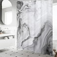 thumbnail image 2 of Grey Marble Extra Long Shower Curtain Set 72 x 84, Modern Ombre 84 inch XL Shower Curtains for Chic Bathroom Decor, Abstract Watercolor Fabric Shower Curtain, 2 of 6