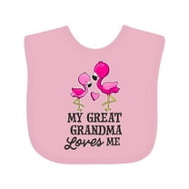 Inktastic My Great Grandma Loves Me with Two Flamingos Boys or Girls Baby Bib