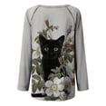 thumbnail image 5 of Blusa de manga larga con cuello redondo para mujer, camisetas informales con estampado de animales Pompotops  FGAJ734, 5 of 5
