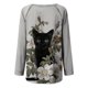 thumbnail image 5 of Blusa de manga larga con cuello redondo para mujer, camisetas informales con estampado de animales Pompotops  FGAJ736, 5 of 5