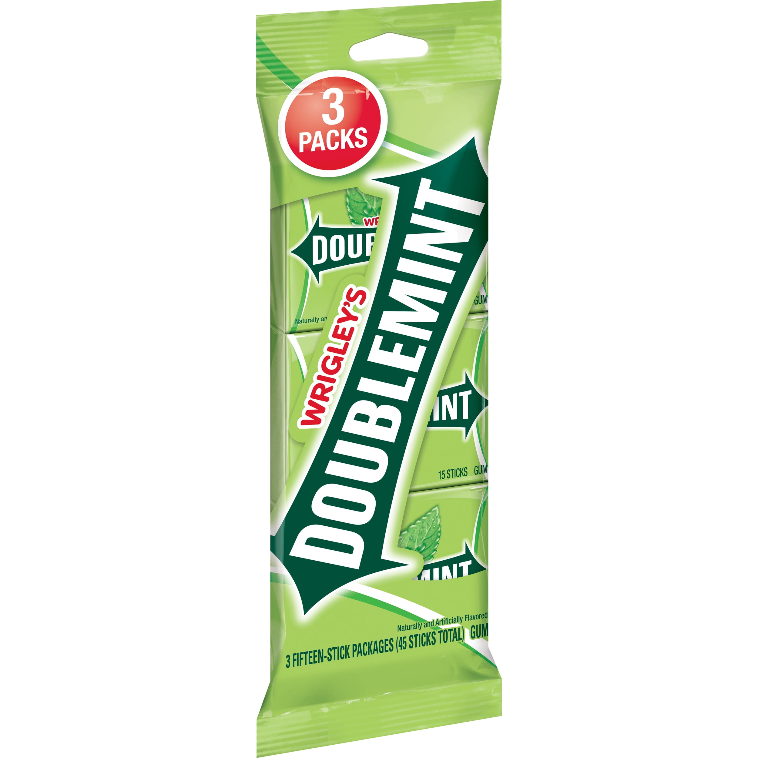 Wrigley's Doublemint, Chewing Gum, 15 Stick Packs, 3 Count Walmart