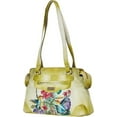 thumbnail image 3 of Sishka Womens Hand Painted Lemon Yellow Leather Shoulder Bag – Stylish Bag for Work, Travel & Daily Use, 3 of 7