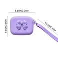thumbnail image 3 of Silicone Headphone Storage Bag, Bow-Knot Decor Pouch, Portable Accessory Organizer, with Hanging Rope, Cute Mini Storage Case for Keys Cables Lipstick Daily Small Item Arrangement, 3 of 6