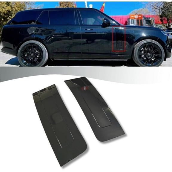 Black Air Side Vents Compatible with 2023 2024 Land Rover Range Rover L460, Left & Right Door Side, Fender Molding Trim