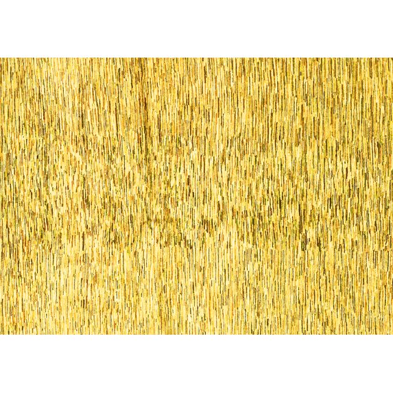 Ahgly Company Machine Washable Indoor Rectangle Solid Yellow Modern Area Rugs, 2' x 5'