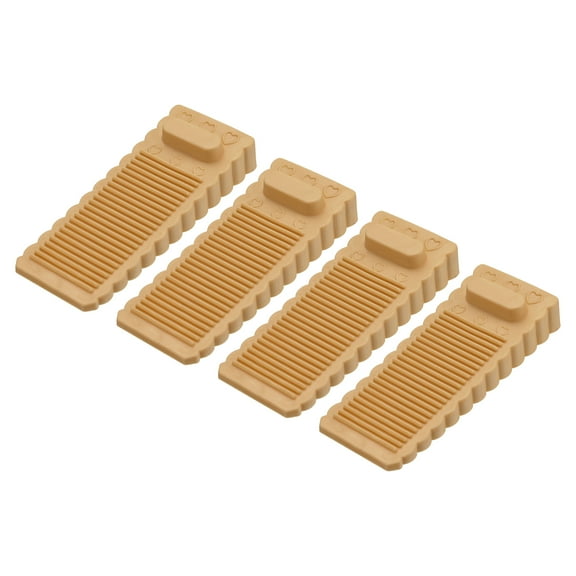 Uxcell 4 Pack 1.57" TPR Non-Slip Door Stoppers for Bottom Door Stop Wedge, Brown