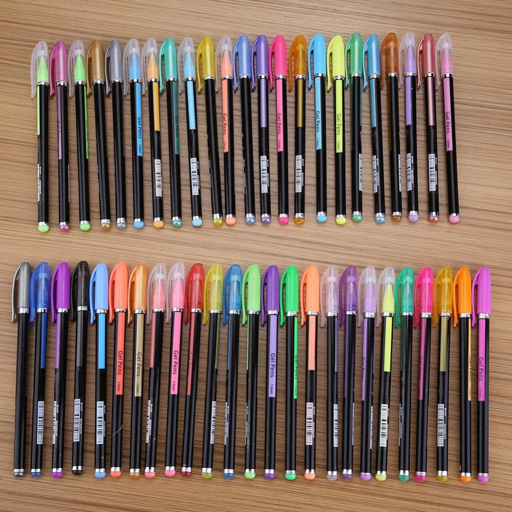 Ccdes 48pcs Gel Pens Colorful Glitter Neon Gouache Metallic Drawing