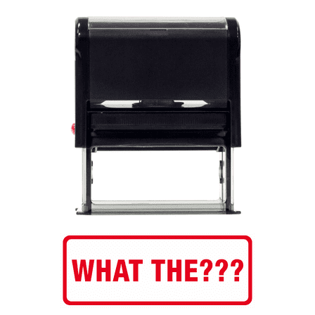 Vivid Stamp What The??? Self-Inking Office Rubber Stamp (Red) - X-Large