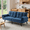 Blue, variant on Gewnee 74.8"Futon Sofa Bed,Convertible Couch with 3 Adjustable Backrest,Split-Back,Comfy Sleeper Sofa for Living Room,Apartment or Office.Black