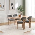 thumbnail image 4 of S-HOME Fabric Upholstered Wooden Dining Chairs Set of 2 in Classic Beige Perfect for Kitchen and Dining Room Décor，Grey, 4 of 15