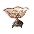 thumbnail image 2 of Frutero de cerámica con pedestal para centro de mesa, práctico y elegante plato de frutas, cesta de frutas para aperitivos, pan, hogar. Estilo C, 2 of 9