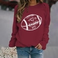 thumbnail image 5 of Holzkary Game Day Sweatshirts for Women Football Sweatshirts Funny Football Graphic Crewneck Long Sleeve Pullover Tops American Football Print Solid Color Round Neck Ladies Sweatshirt Red 3Xl, 5 of 5