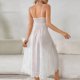 thumbnail image 3 of Estilo de falda larga y fluida de la moda de las mujeres que duermen la falda de espaghetti ajustable Midi A línea Midi falda, 3 of 4