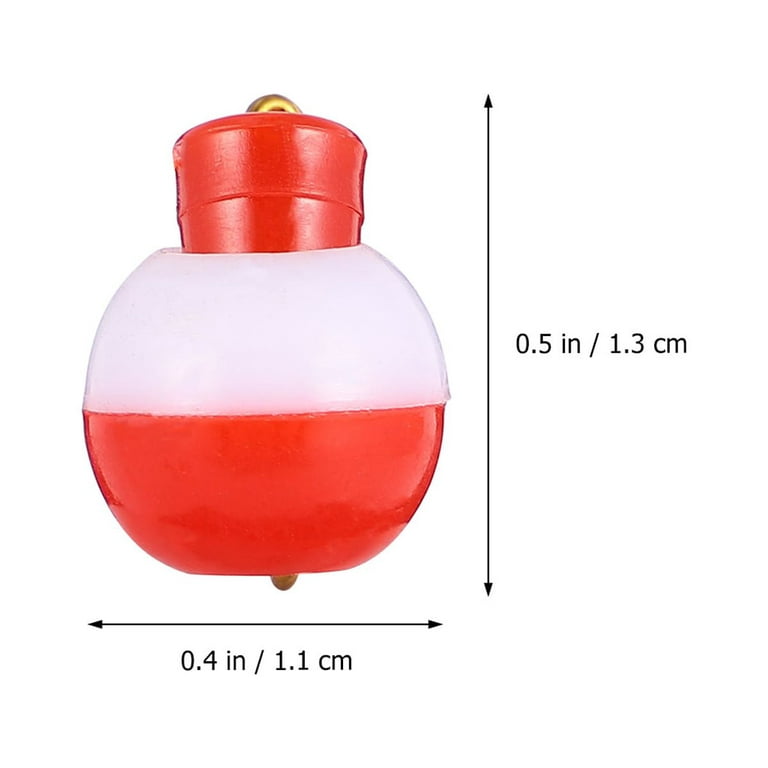 Etereauty 20pcs Ball Float Plastic Float Sea Fishing Float Ring Floating Ball Luya Accessories Luya Bait for Fishing Lover (13mm Red White), Size: 3.94 x 1.18 x