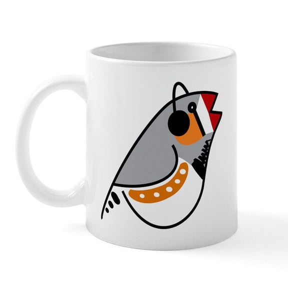 CafePress - Singing Zebra Finch Mug - 11 oz Ceramic Mug - Novelty Coffee Tea Cup