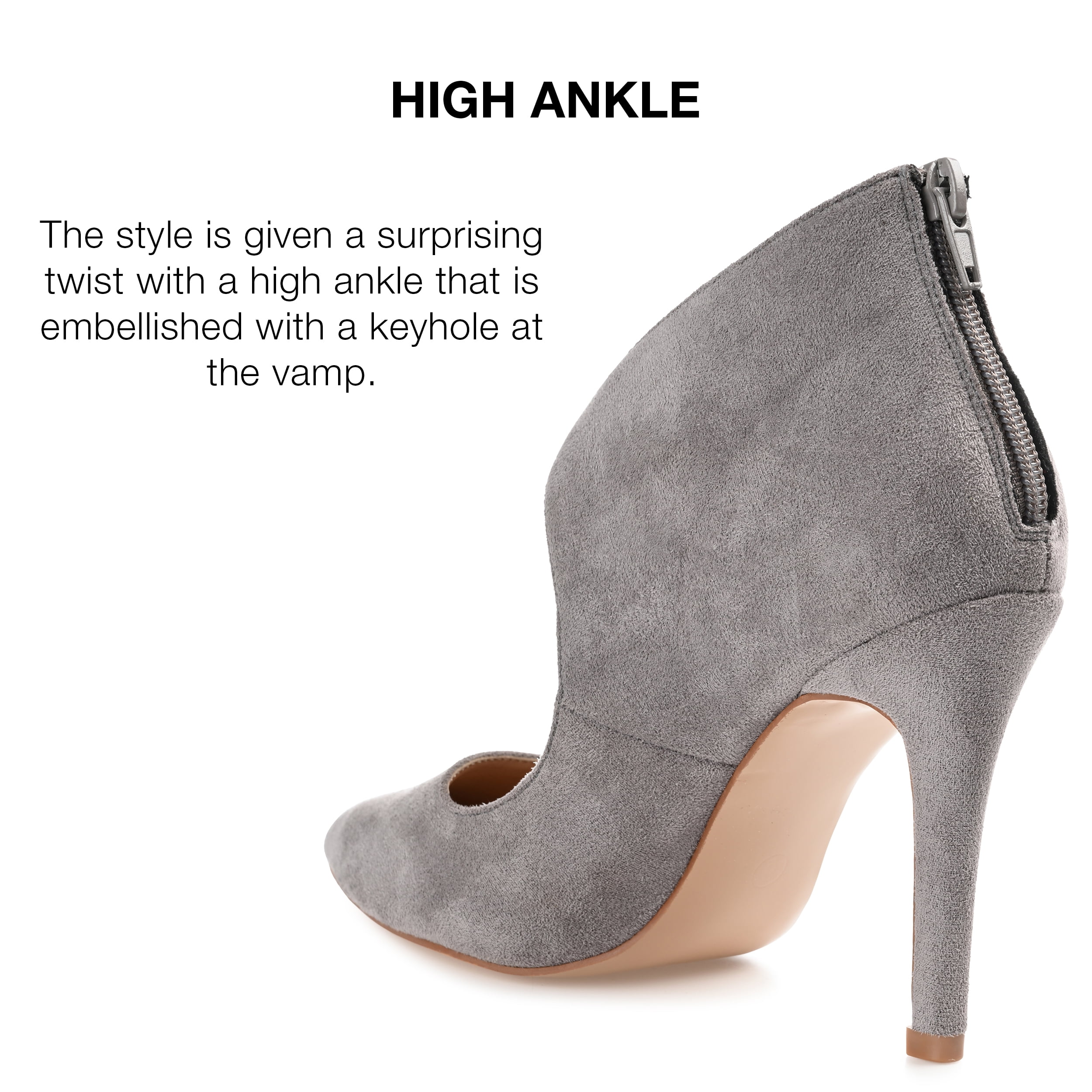 Journee Collection Womens Junniper Back Heel Zip High Stiletto Pointed Toe Pumps