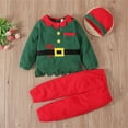 thumbnail image 2 of Conjunto de ropa de Papá Noel para niñas pequeñas, disfraz de elfo navideño, ropa de invierno para niñas pequeñas, mameluco navideño de Halloween para niñas pequeñas de 2 a 3 años, 2 of 8