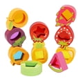 thumbnail image 1 of Bloques apilables de madera: juguete sensorial para que niños y niñas reconozcan las formas y los colores de frutas y verduras; entrenamiento del equi, 1 of 9