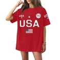 thumbnail image 2 of Axiiglly USA 250th Anniversary Women's Short-Sleeve Shirt Patriotic Flag Print Tee Shirts, Plus Size Loose Fit Holiday Womens Tops S-3XL, 2 of 6