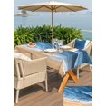 thumbnail image 4 of Outdoor Tablecloth with Umbrella Hole & Zipper, Navy Blue Coastal Beach Rectangle Tablecloth 60x120 Inch, Summer Nautical Ocean Beige Seaside Patio Table Cover Waterproof Table Cloth for Picnic/Party, 4 of 7