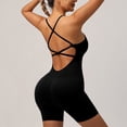 thumbnail image 2 of CHUMUD Womens Workout Outfit Built-In Bra Crisscross Back Tummy Control Butt Lifter Bodysuit Shorts, Seamless Activewear Romper Yoga Gym, 2 of 6