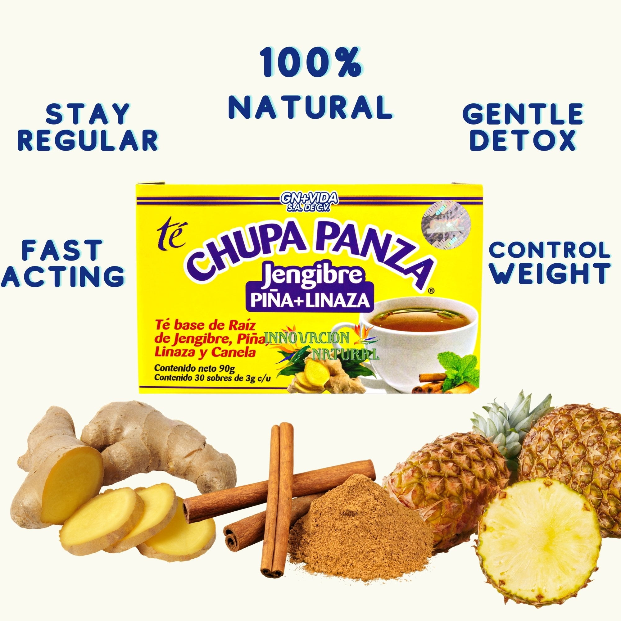 Chupa Panza Normal 90 Days Supply 100% Natural Weight Loss Supplement 
