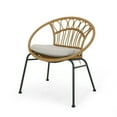 thumbnail image 3 of Noble House Banya Wicker Patio Dining Side Chair in Brown and Beige (Set of 2), 3 of 10