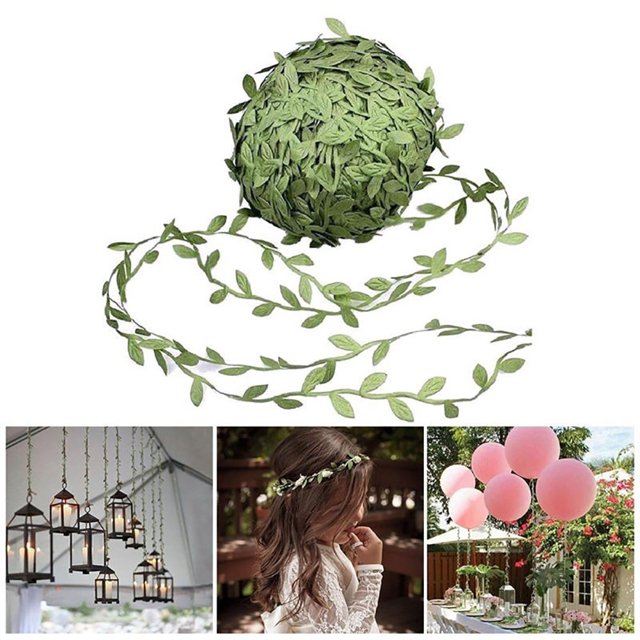 Gwong Decoración hogareña 20M Paño de seda de seda hoja de ratán de ratán de boda decoración de bodas DIY guirnalda de regalo Gwong 21022684