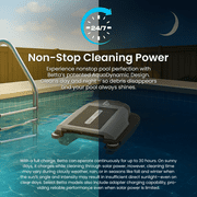 Betta Flex Solar-Powered Robotic Pool Skimmer – Cordless with Dual Cleaning Modes, Soft-Touch Pool Protection. Compatible with Infinity Edge, In-Ground & Above-Ground Pools (Grey)