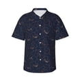 thumbnail image 2 of Yiaed Copper-Gold Gloss Outline Lily Flower Print Hawaiian Shirt for Men Short Sleeve Button Down Shirts Beach Shirts for Men-Medium, 2 of 5