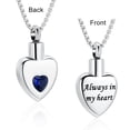 thumbnail image 2 of Heart Urn Necklace for Ashes Birthstones Cremation Jewelry for Ashes Heart Crystal Cremation Urn Necklace for Human Pet Ashes Holder, 2 of 8