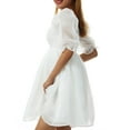 thumbnail image 4 of Women Summer Puffy Tulle Dress Square Collar Short Sleeve Princess Bubble Mini Dress Plus Size, 4 of 6